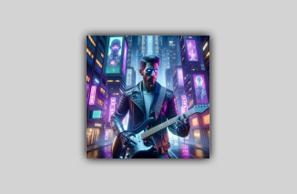 Guitariste en 3D